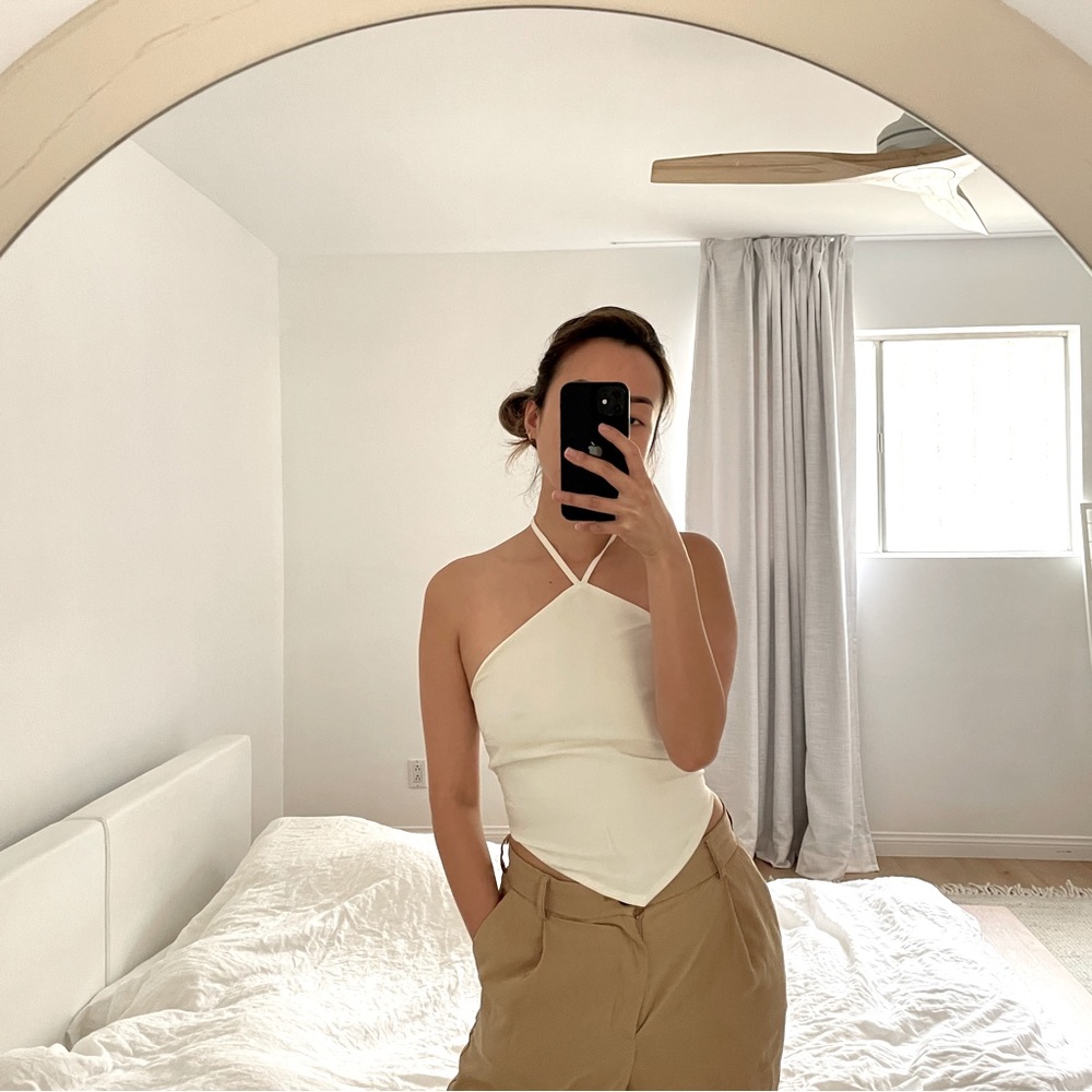 Abercrombie and fitch cream halter top